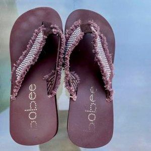 Bobee Platform Wedge Flip Flop -- gently worn